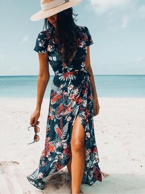 XIX Palms Louvre Wrap Dress